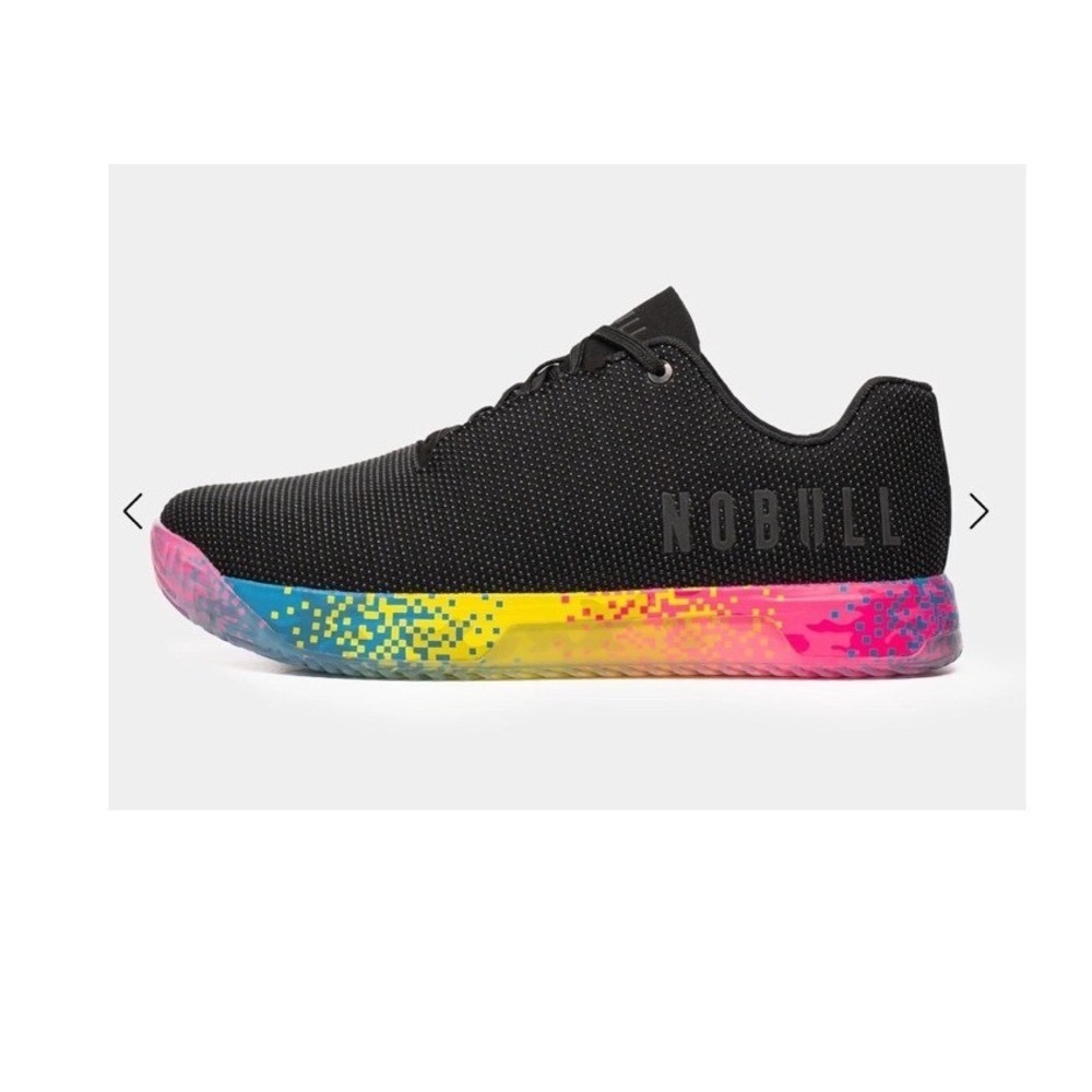 NOBULL Black Trainer with Multicolor Pixelated Sole